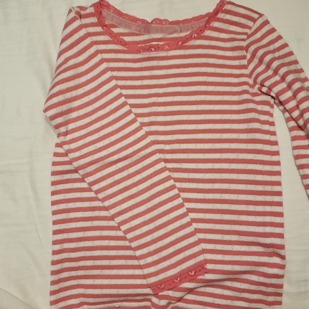 Girls Mini Boden striped long sleeve tee